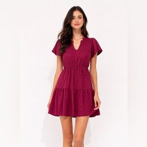 London Times Pink Ruffled Dress